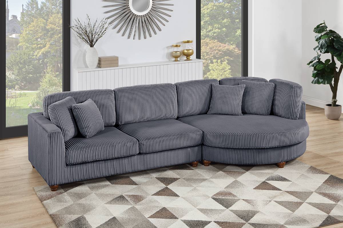 Extra Large Sectional Sofa with Round Chase