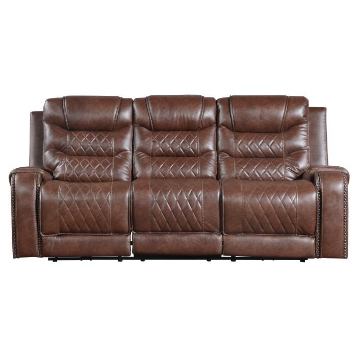 Putnam Double Reclining Sofa with Drop-Down in Brown 9405BR-3 image