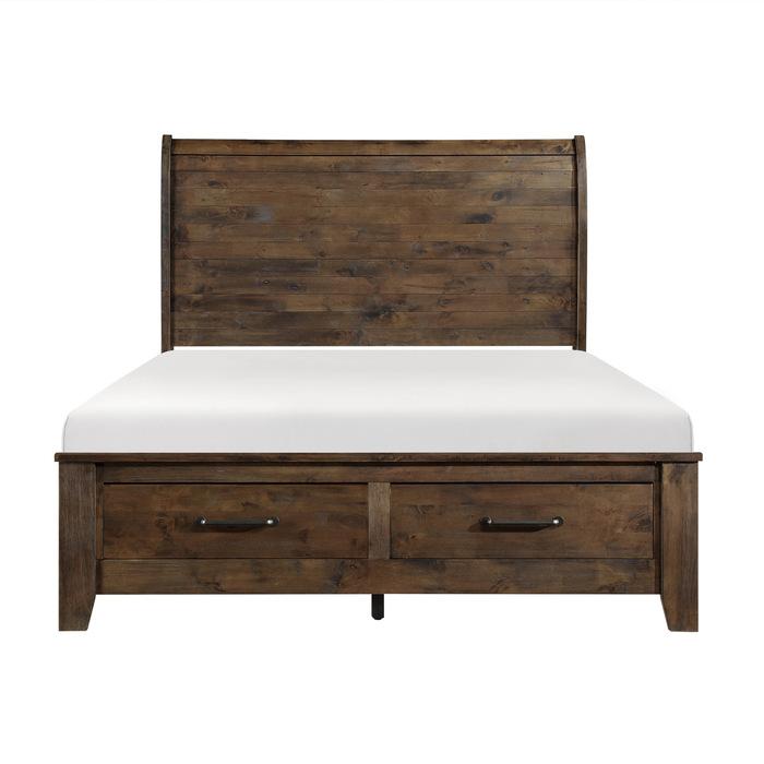 Jerrick King Sleigh Platform Bed with Footboard Storage in Burnished Brown 1957K-1EK image