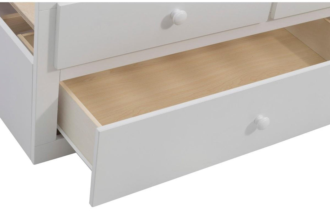 Galen Twin/Twin Trundle Bed with Storage in White B2053PRW-1