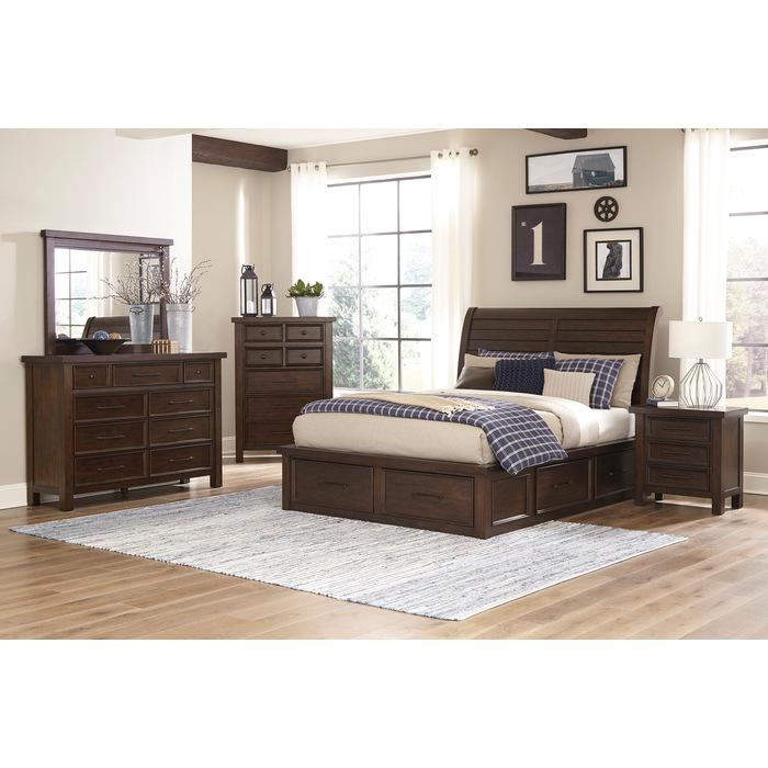 Logandale (4) Eastern King Platform Bed with Footboard Storage