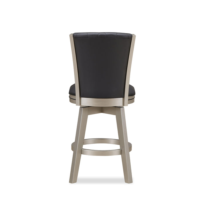 BERKELY 24" SWIVEL COUNTER STOOL-BLK/PLATINUM