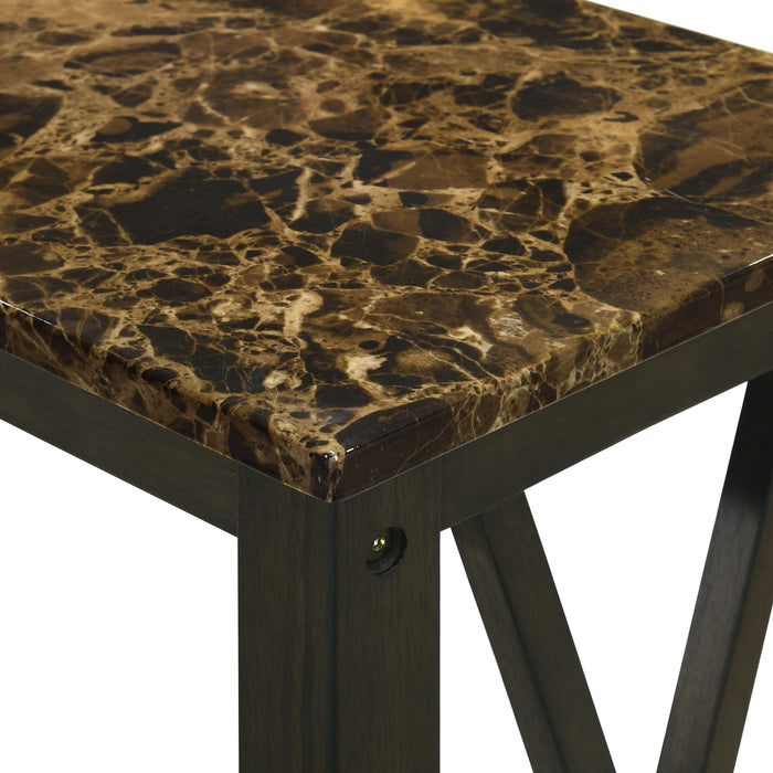 EDEN CHAIRSIDE TABLE-ESPRESSO W/FAUX MARBLE TOP