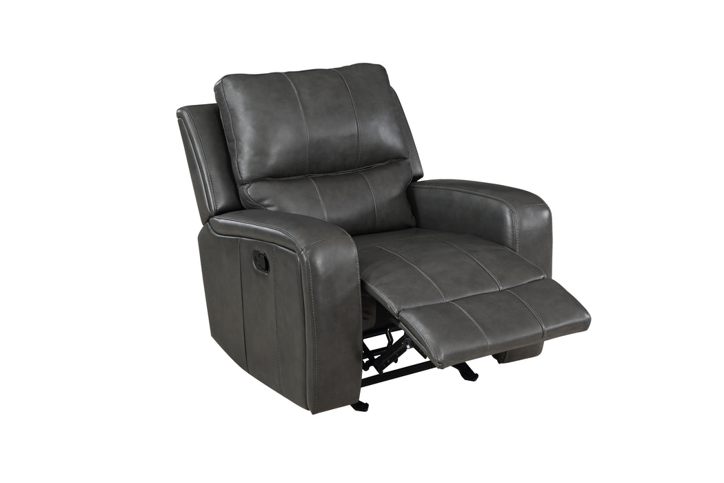 LINTON LEATHER GLIDER RECLINER-GRAY