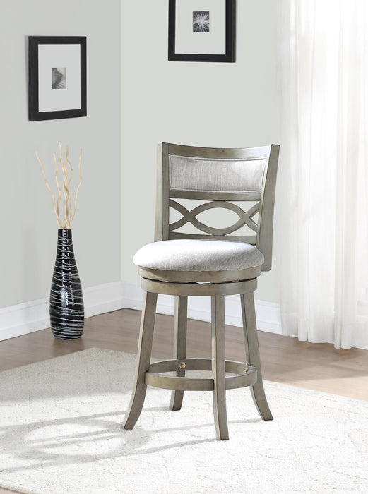 MANCHESTER 24" COUNTER STOOL-ANT GRAY W/FABRIC SEAT