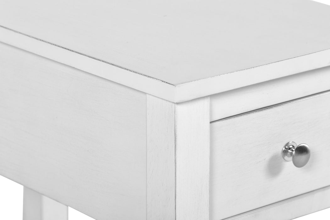 NOAH END TABLE WITH DRAWER-WHITE