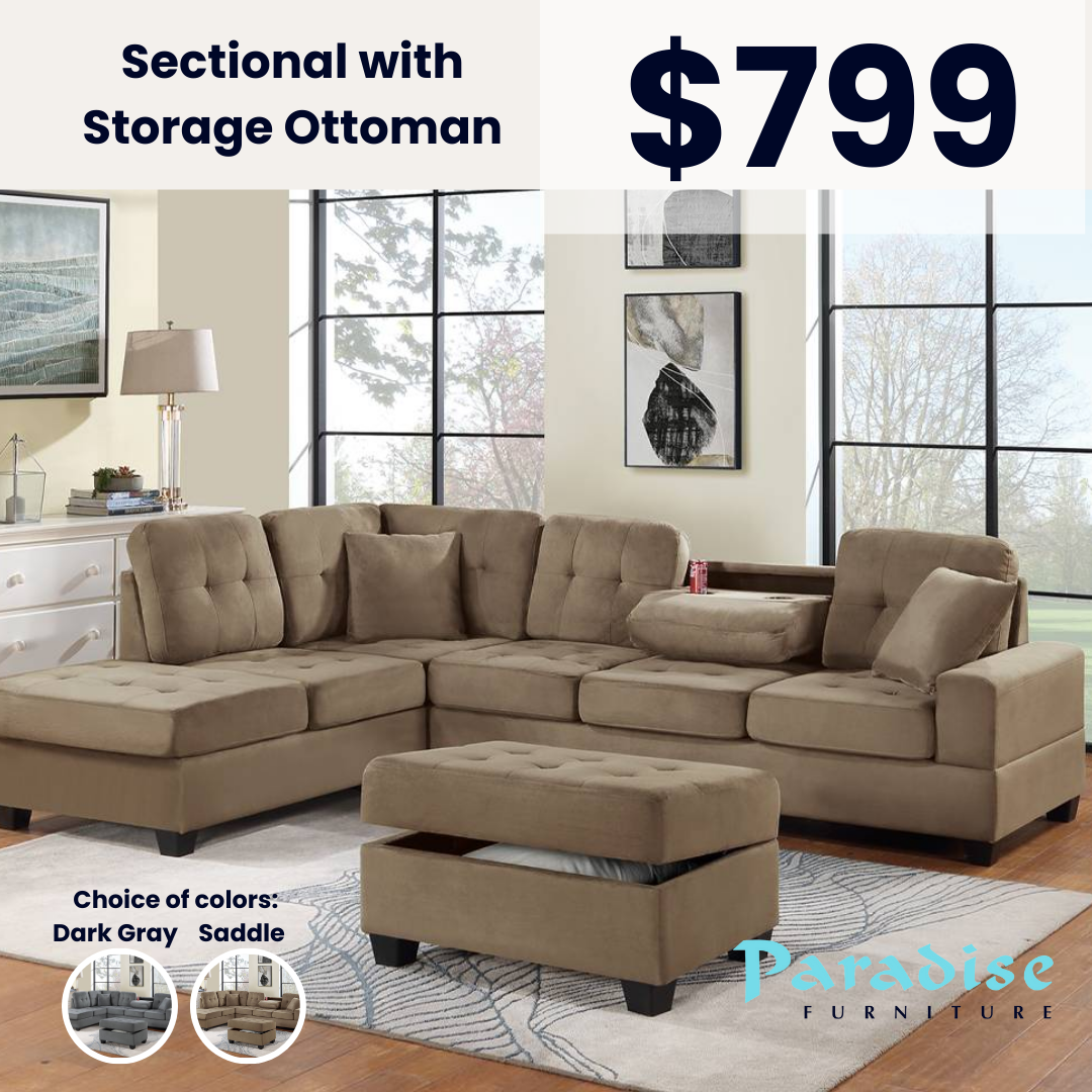 3-Piece Sectional Set W/ Ottoman for $799