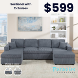 Sectional with two chaises for $599