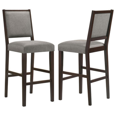 Bedford - Upholstered Open Back Bar Stools With Footrest (Set of 2)