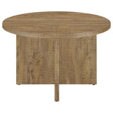 Jamestown - Mesa de comedor redonda de madera con laminado decorativo - Marrón mango