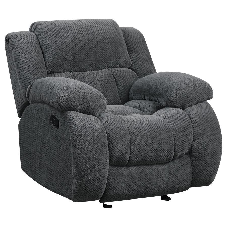 Weissman - Upholstered Glider Recliner - Charcoal