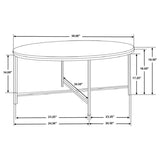 Ellison - Round X-Cross Coffee Table - White And Gold