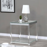 Anne - End Table With Lower Shelf - Chrome And Clear