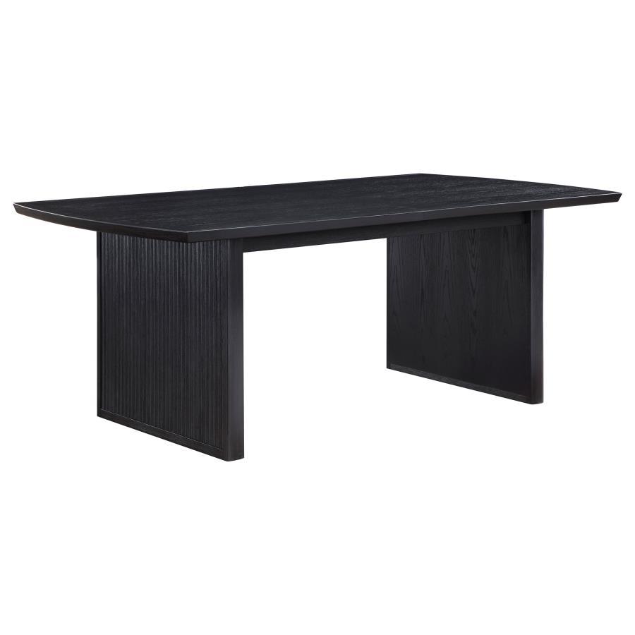 Brookmead - Mesa de comedor rectangular con hoja extensible extraíble de 18" - Negro