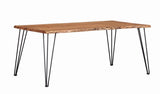 Sherman - Mesa de comedor rectangular - Acacia natural y negro mate