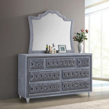 Antonella - 7-Drawer Upholstered Dresser With Mirror