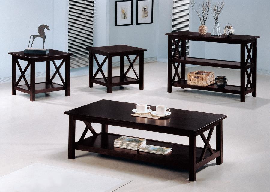 Rachelle - 3 Piece Occasional Table Set - Deep Merlot