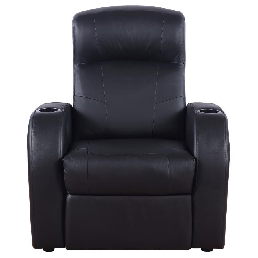 Cyrus - Sillón reclinable tapizado para cine en casa - Negro