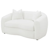 Isabella - Loveseat tapizado con respaldo ajustado - Blanco