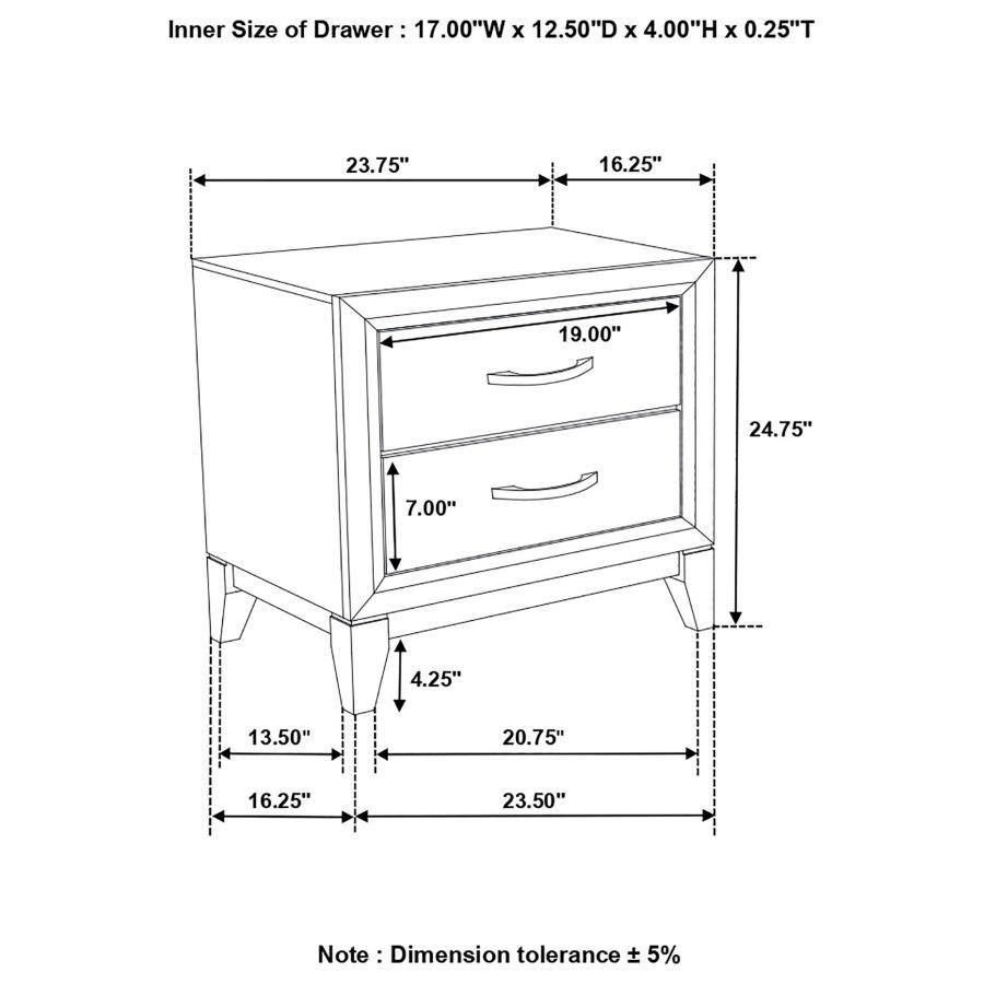 Watson - 2-Drawer Nightstand - Gray Oak And Black