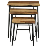 Nayeli - 3 Piece Nesting Table With Hairpin Legs - Natural And Black