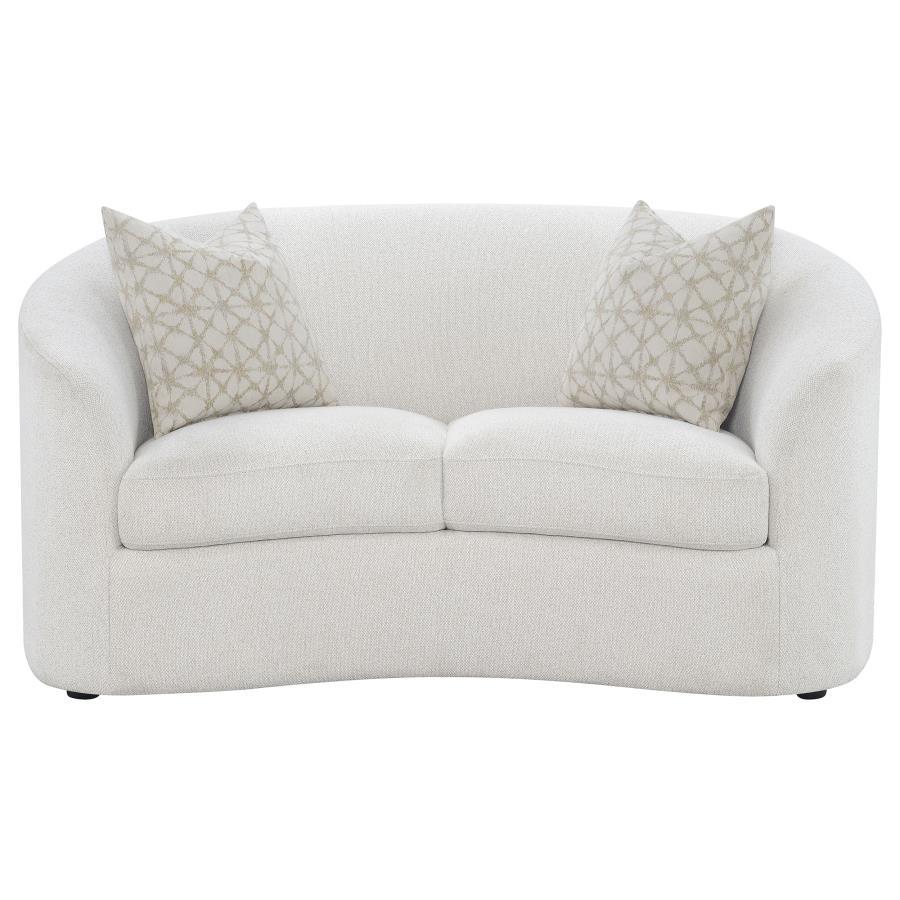 Rainn - Loveseat tapizado con respaldo ajustado - Latte