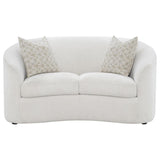 Rainn - Upholstered Tight Back Loveseat - Latte