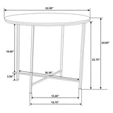 Ellison - Round X-Cross End Table - White And Gold