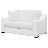 Ashlyn - Loveseat tapizado con brazos inclinados - Blanco