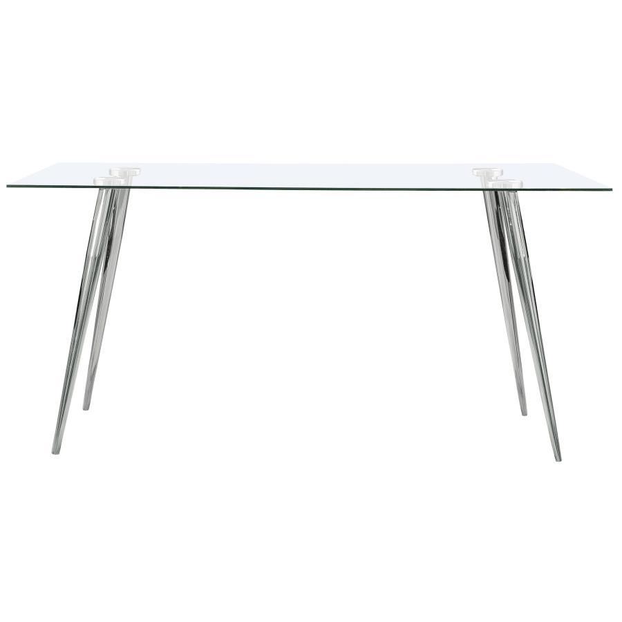 Gilman - Mesa de comedor rectangular con tapa de cristal