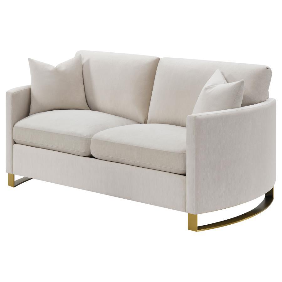 Corliss - Loveseat tapizado con brazos arqueados - Beige