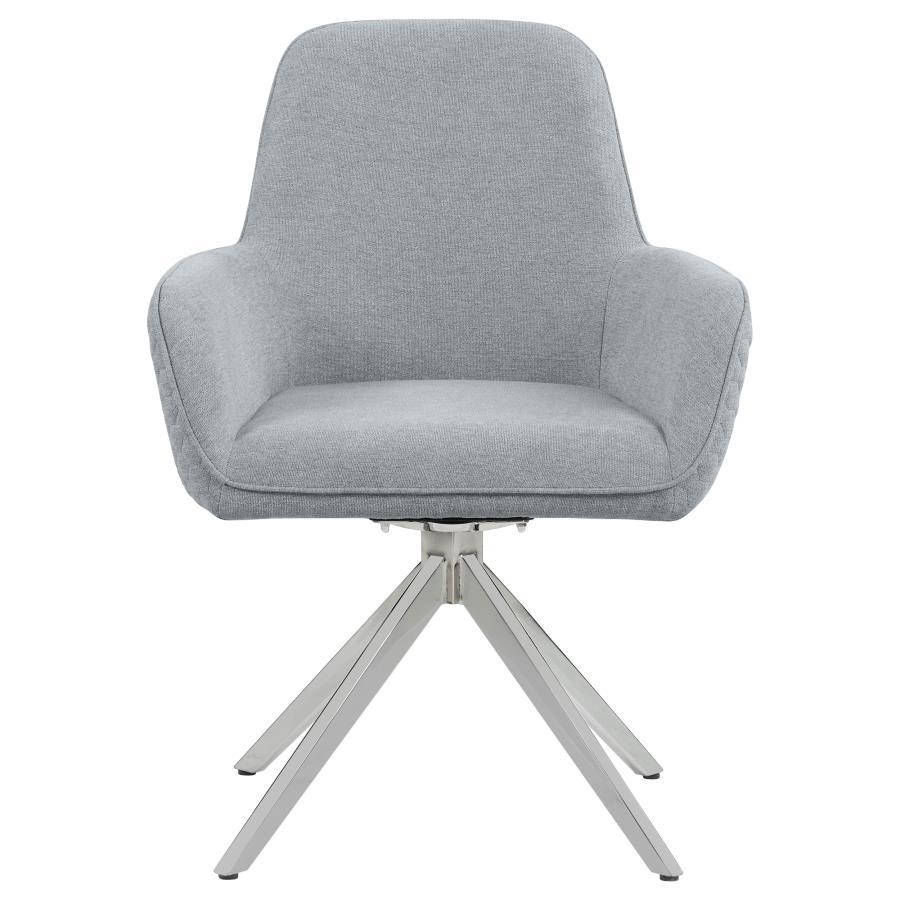 Abby - Silla auxiliar Flare Arm - Gris claro y cromo