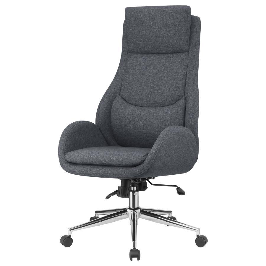 Cruz - Silla De Oficina Tapizada Con Asiento Acolchado - Gris Y Cromo