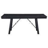 Newport - Mesa de comedor rectangular con caballete - Negro