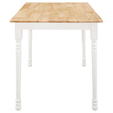 Taffee - Mesa de comedor rectangular de 5 piezas - Marrón natural y blanco