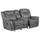 Conrad - Upholstered Motion Loveseat - Cool Gray