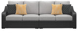 Beachcroft - Negro / Gris claro - Loveseat de exterior de 2 piezas con cojín