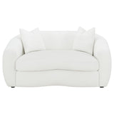 Isabella - Loveseat tapizado con respaldo ajustado - Blanco