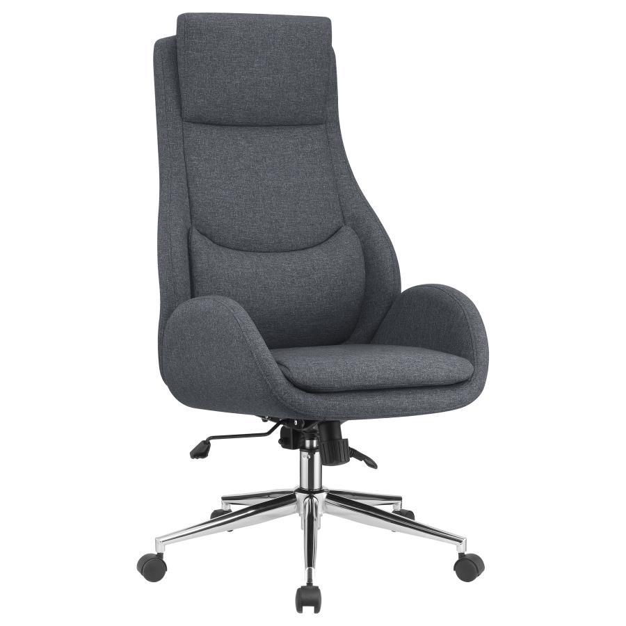 Cruz - Upholstered Office Chair With Padded Seat - Gray And Chrome