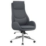 Cruz - Silla De Oficina Tapizada Con Asiento Acolchado - Gris Y Cromo