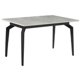 Mina - Mesa de comedor rectangular - Cerámica gris y negro arena