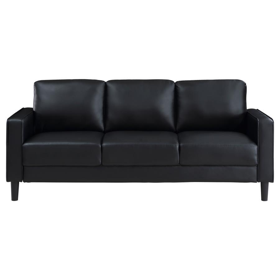 Ruth - Upholstered Track Arm Faux Leather Sofa