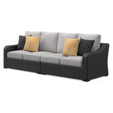 Beachcroft - Negro / Gris claro - Loveseat de exterior de 2 piezas con cojín