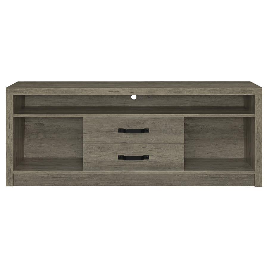 Burke - Consola de TV con 2 cajones - Madera flotante gris