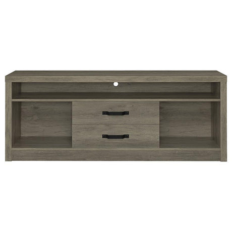 Burke - Consola de TV con 2 cajones - Madera flotante gris