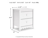 Hallityn - White - Two Drawer Night Stand