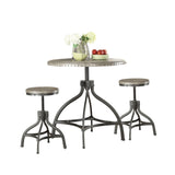 Fatima - Counter Height Set - Gray Oak & Metal