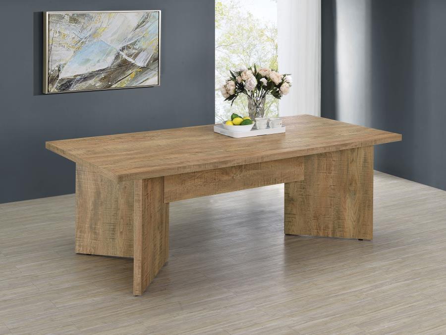 Jamestown - Mesa de comedor rectangular de madera de ingeniería con laminado decorativo - Marrón mango