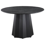 Camden - Juego de mesa de comedor redonda de 5 piezas - Negro y crema