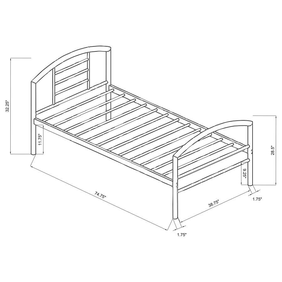 Baines - Cama de metal con cabecera arqueada